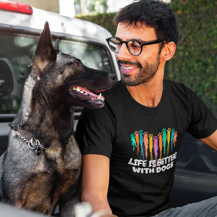 Life is Better With Dogs For Dog Lovers Unisex Tee