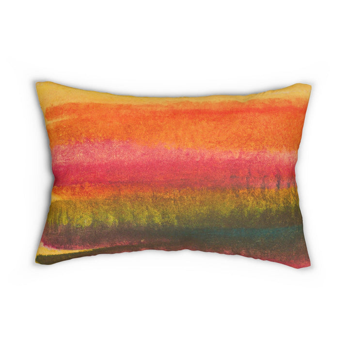 Decorative Lumbar Throw Pillow - Autumn Fall Watercolor Abstract Print-1