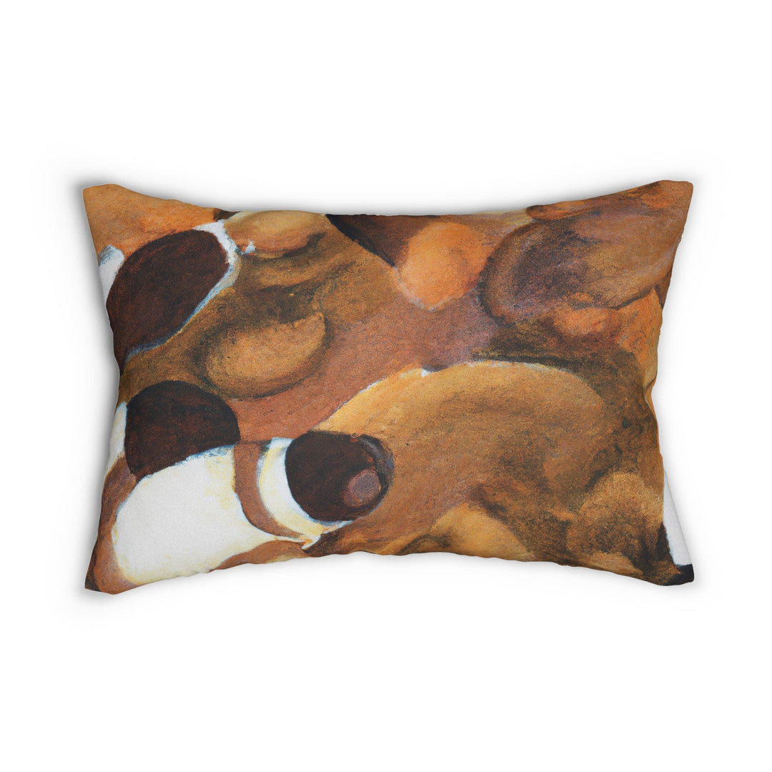 Decorative Lumbar Throw Pillow - Brown White Stone Pattern-0