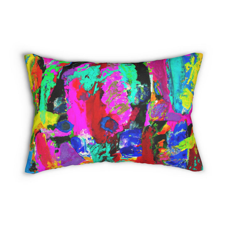 Decorative Lumbar Throw Pillow - Multicolor Abstract Expression Pattern-0