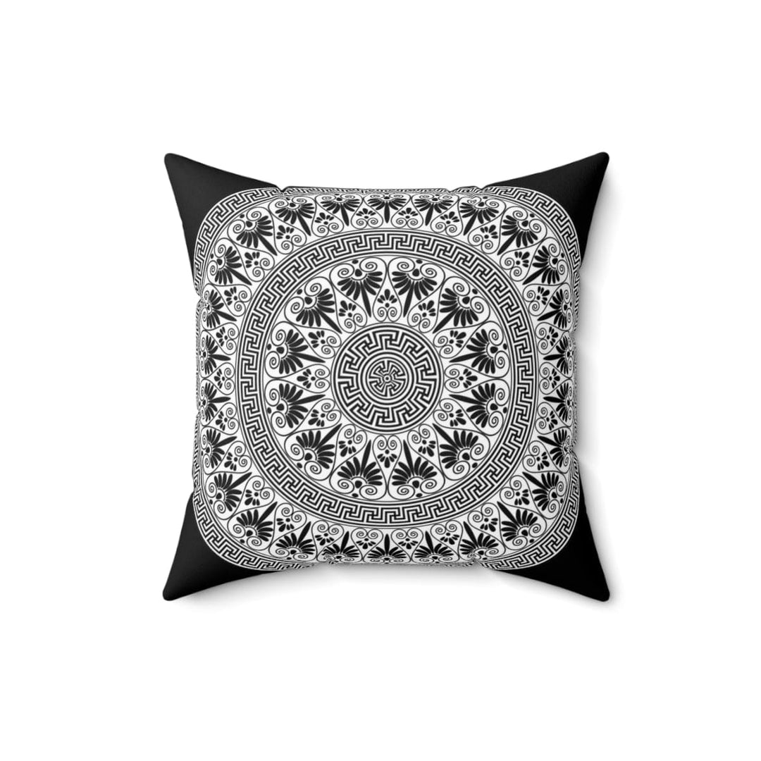 Decorative Throw Pillow Case, Black And White Geometric Boho Pattern, Bw-4