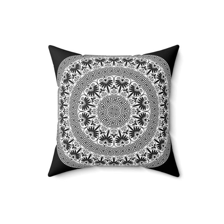 Decorative Throw Pillow Case, Black And White Geometric Boho Pattern, Bw-4