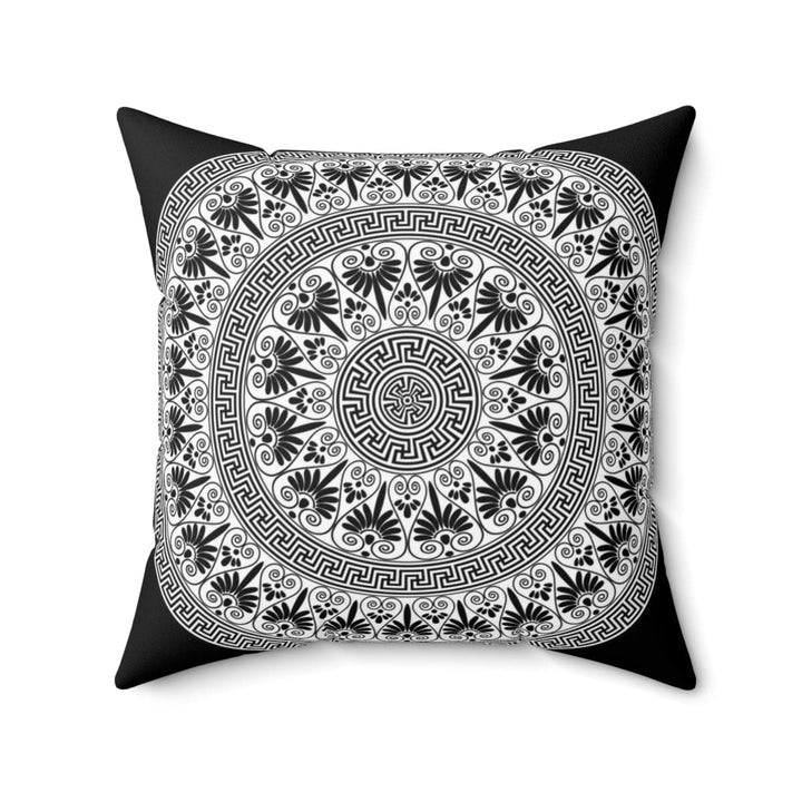 Decorative Throw Pillow Case, Black And White Geometric Boho Pattern, Bw-0