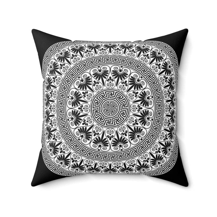 Decorative Throw Pillow Case, Black And White Geometric Boho Pattern, Bw-0