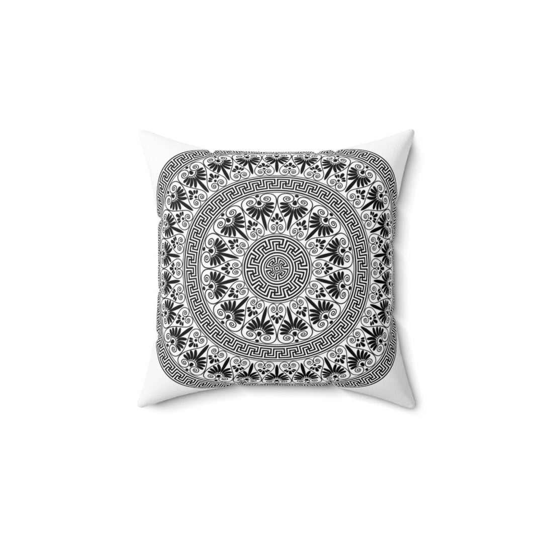 Decorative Throw Pillow Case, White And Black Geometric Boho Pattern-9