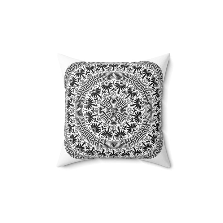 Decorative Throw Pillow Case, White And Black Geometric Boho Pattern-9