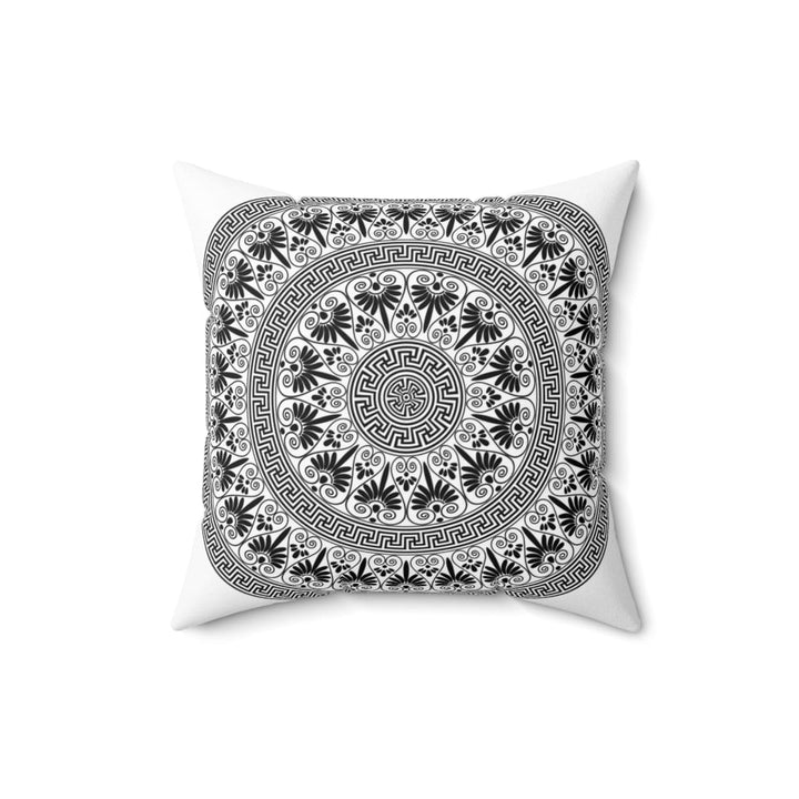 Decorative Throw Pillow Case, White And Black Geometric Boho Pattern-3