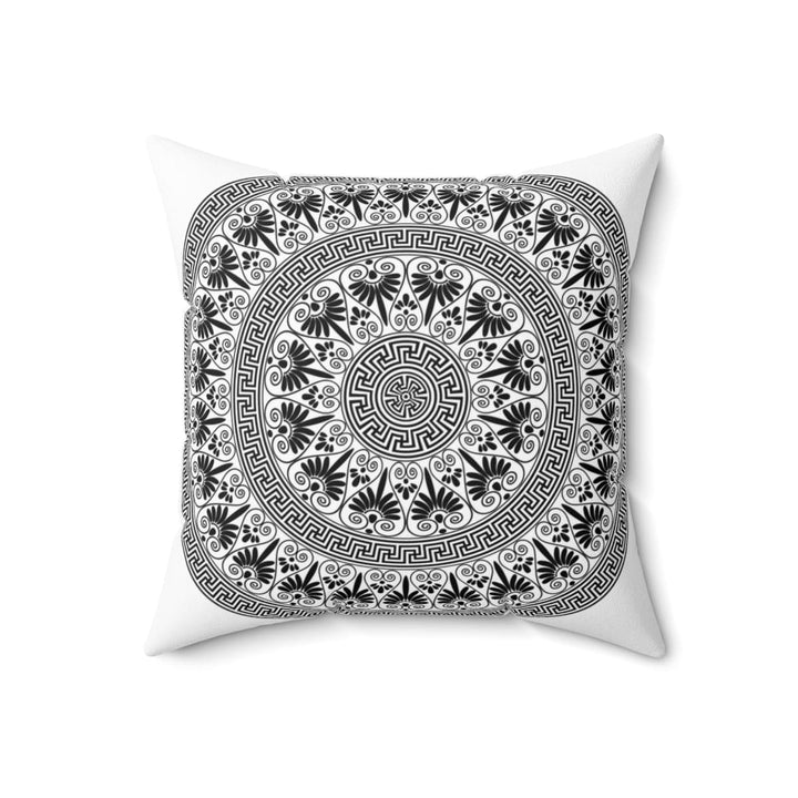 Decorative Throw Pillow Case, White And Black Geometric Boho Pattern-6