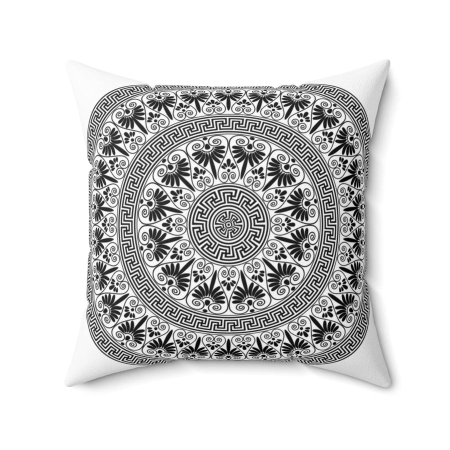 Decorative Throw Pillow Case, White And Black Geometric Boho Pattern-0