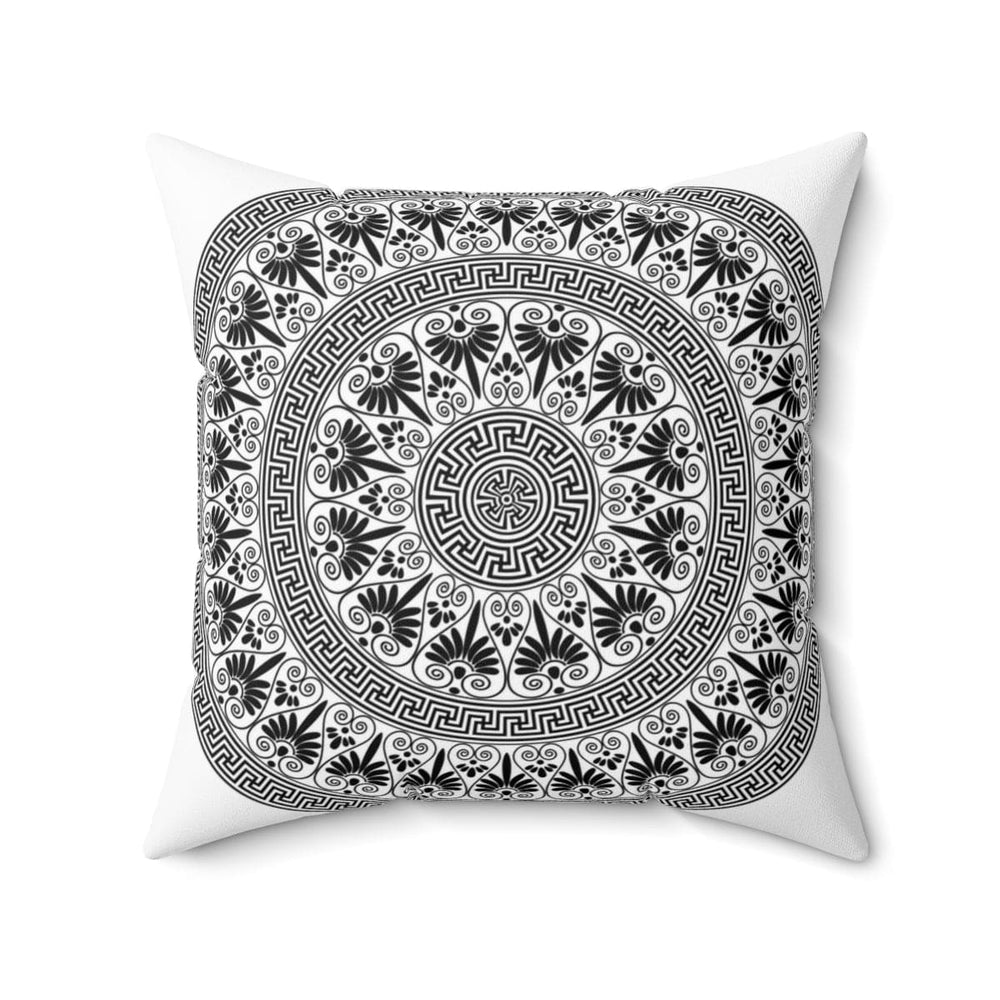 Decorative Throw Pillow Case, White And Black Geometric Boho Pattern-1