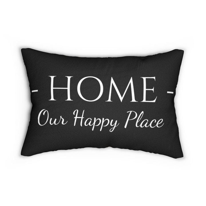 Decorative Throw Pillow - Double Sided / Home Our Happy Place - Beige Black-1