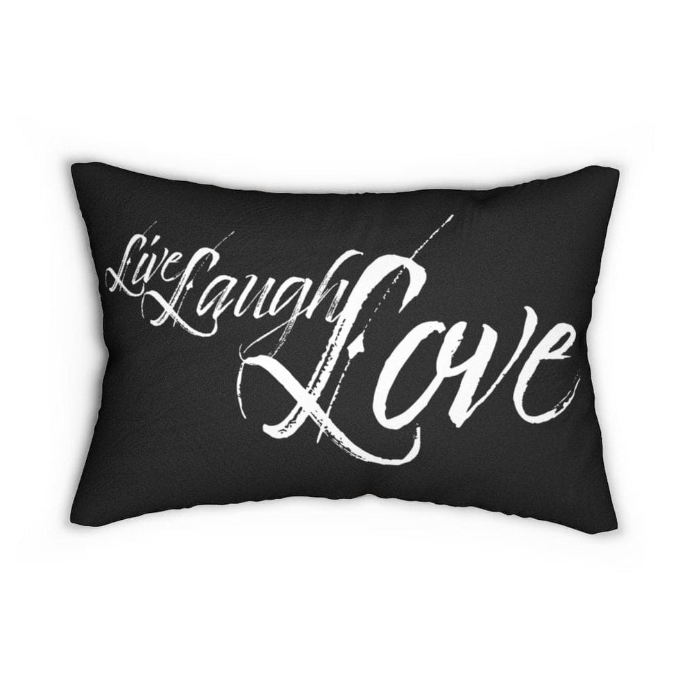 Decorative Throw Pillow - Double Sided / Live Laugh Love - Beige Black-1