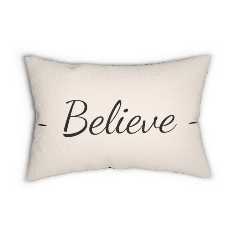 Decorative Throw Pillow - Double Sided Sofa Pillow / Believe - Beige Black-0