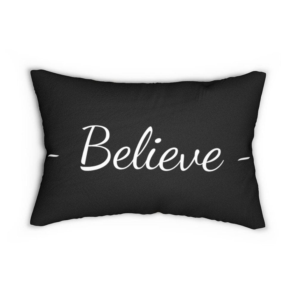 Decorative Throw Pillow - Double Sided Sofa Pillow / Believe - Beige Black-1