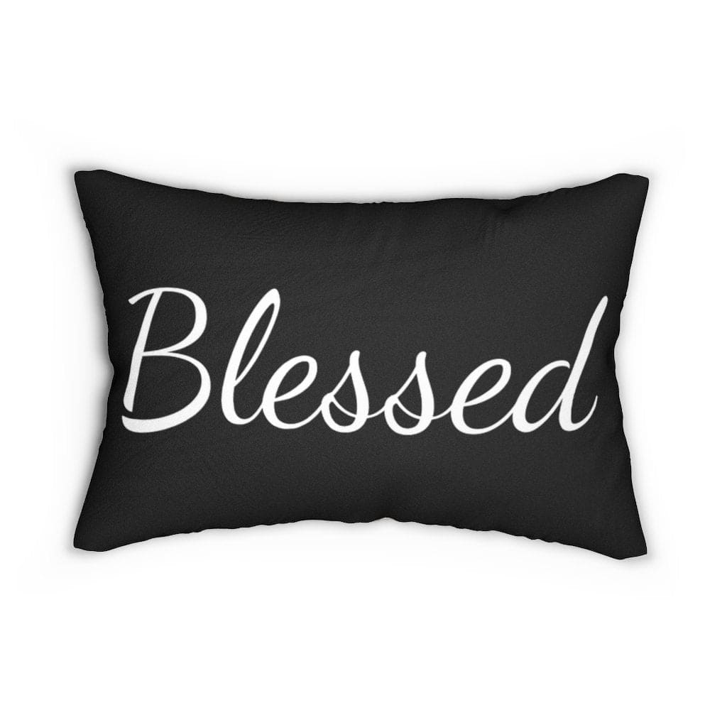 Decorative Throw Pillow - Double Sided Sofa Pillow / Blessed - Beige Black-1