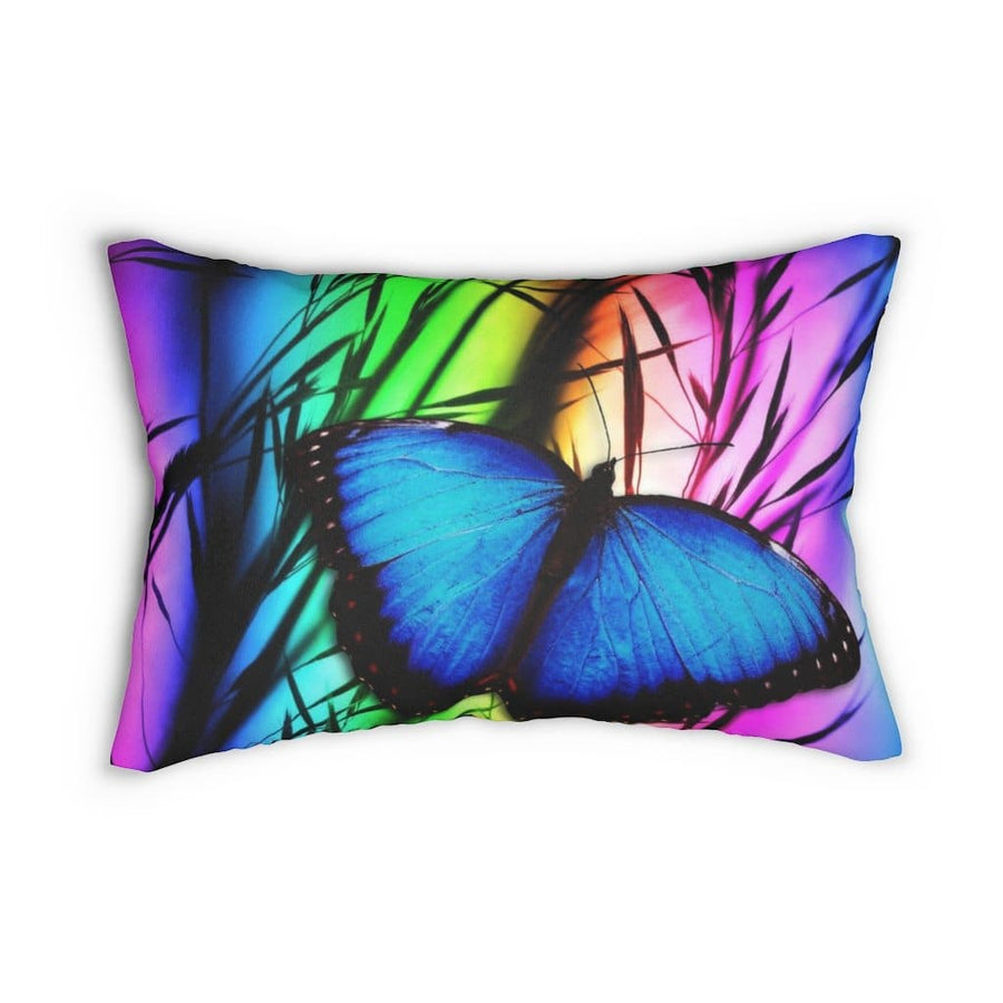 Decorative Throw Pillow - Double Sided Sofa Pillow / Blue Butterfly-0