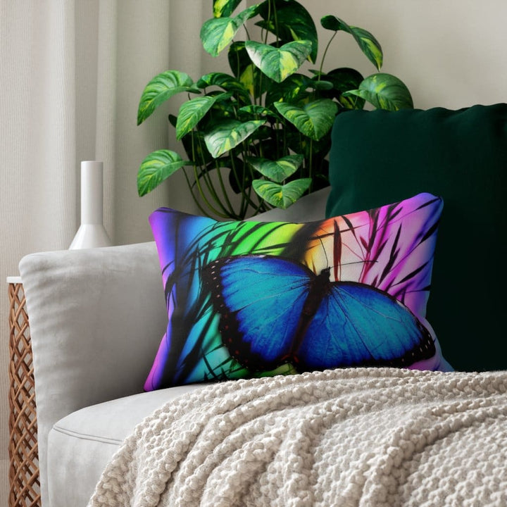 Decorative Throw Pillow - Double Sided Sofa Pillow / Blue Butterfly-2