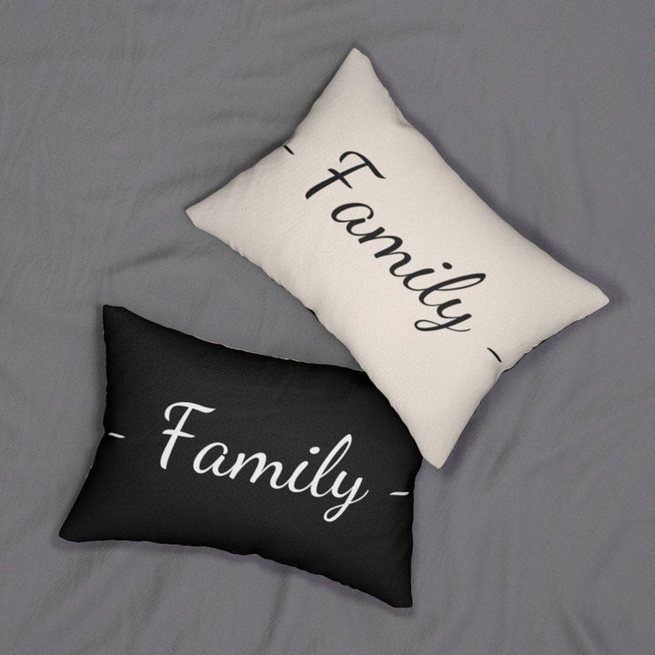 Decorative Throw Pillow - Double Sided Sofa Pillow / Family - Beige Black-4