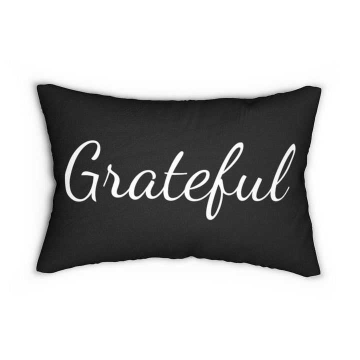 Decorative Throw Pillow - Double Sided Sofa Pillow / Grateful - Beige/black-1