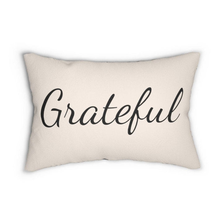 Decorative Throw Pillow - Double Sided Sofa Pillow / Grateful - Beige/black-0