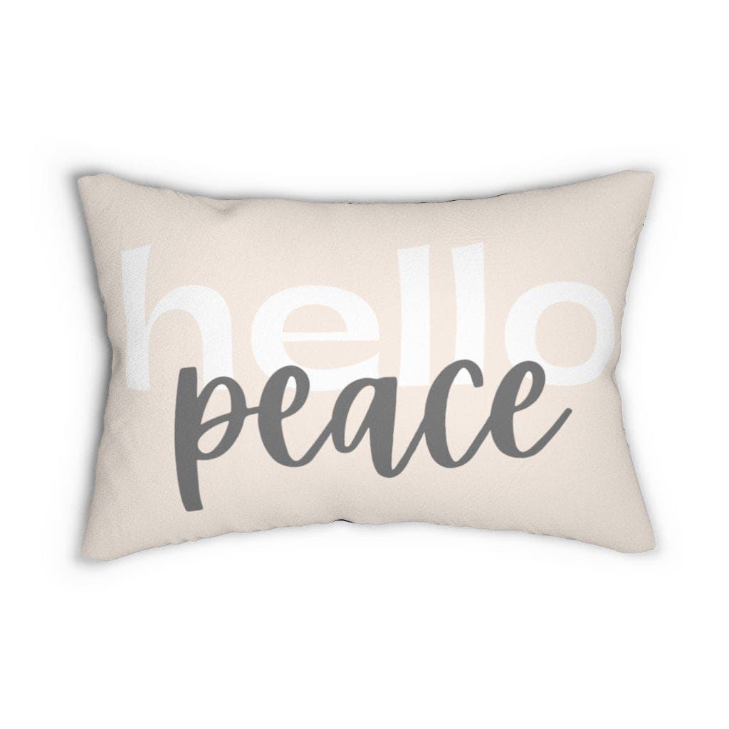 Decorative Throw Pillow - Double Sided Sofa Pillow / Hello Peace - Black/beige-0