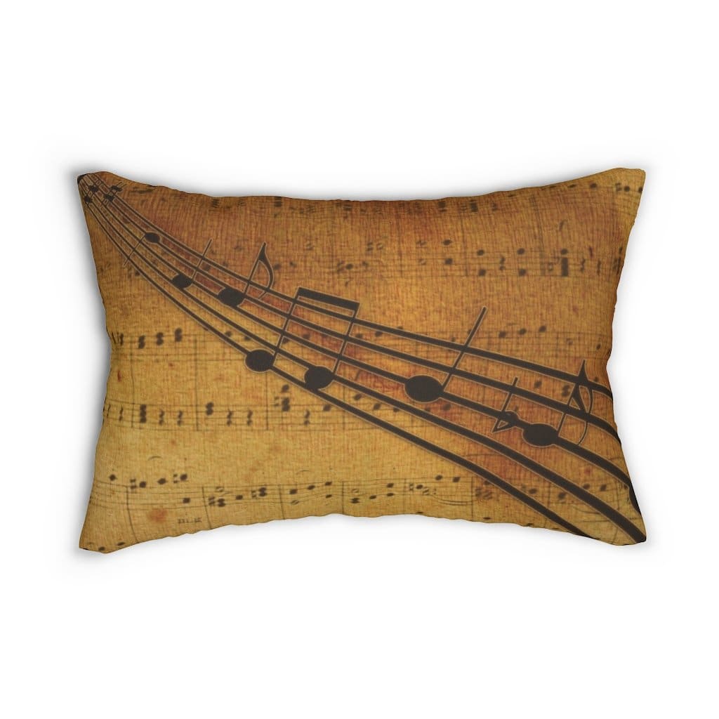 Decorative Throw Pillow - Double Sided Sofa Pillow / Musical Notes - Brown-0