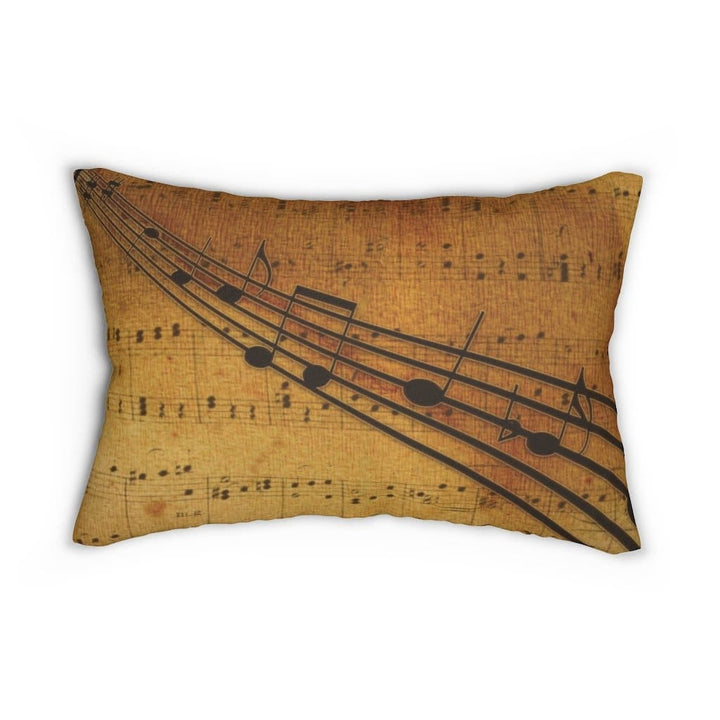 Decorative Throw Pillow - Double Sided Sofa Pillow / Musical Notes - Brown-1