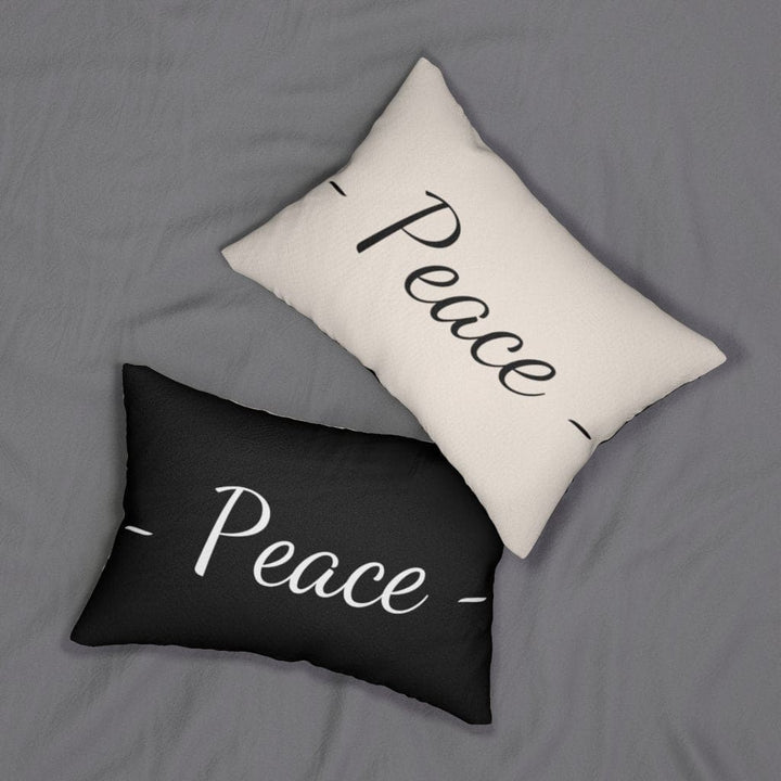 Decorative Throw Pillow - Double Sided Sofa Pillow / Peace - Beige Black-3