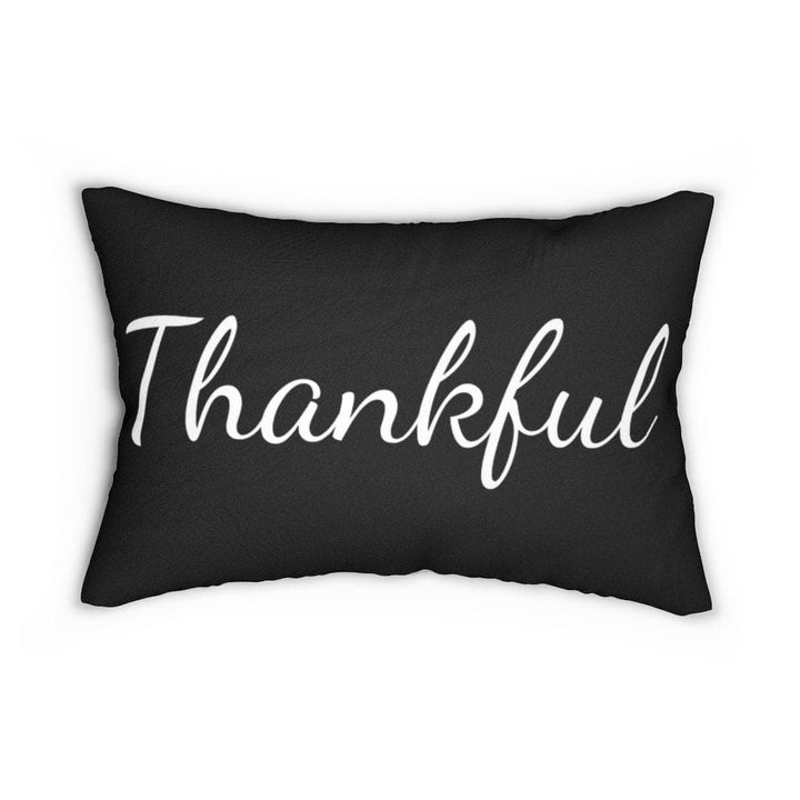 Decorative Throw Pillow - Double Sided Sofa Pillow / Thankful - Beige/black-1