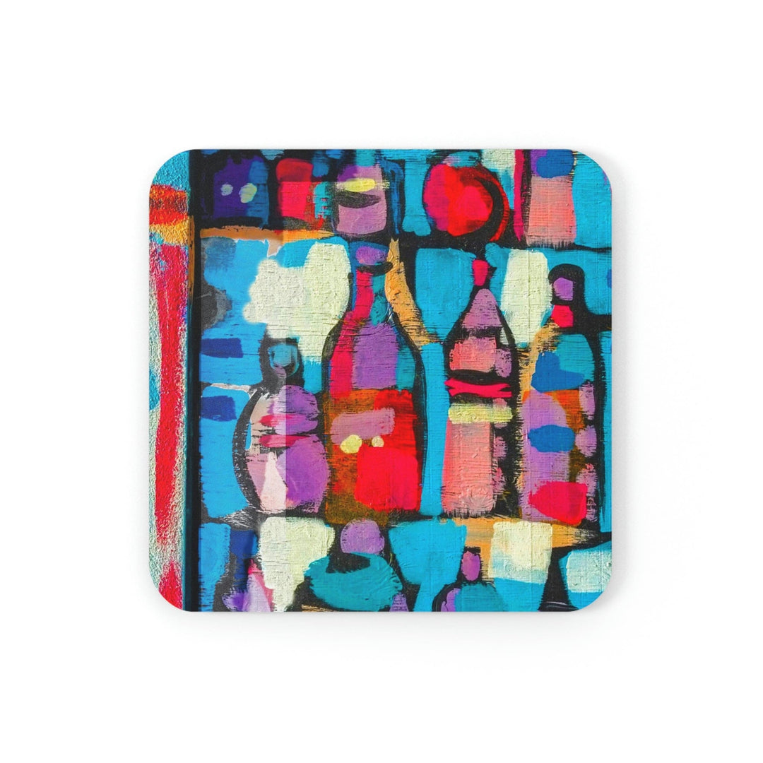 Home Decor, Coaster Set - 4 Piece Home/office, Sutileza Smooth Colorful Abstract Print-1