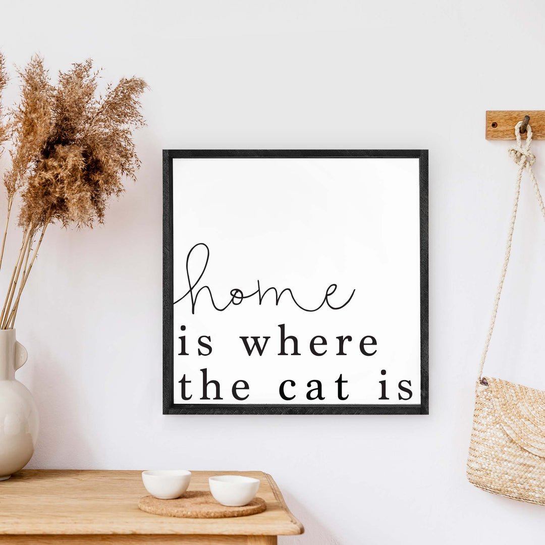 Home Is Where The Cat Is Wood Sign-2