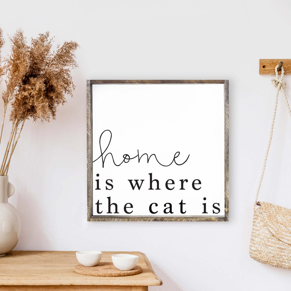 Home Is Where The Cat Is Wood Sign-1