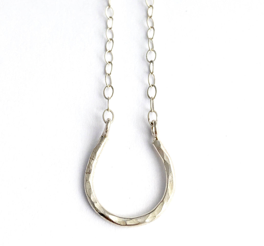 Lucky Horseshoe Charm Necklace-0