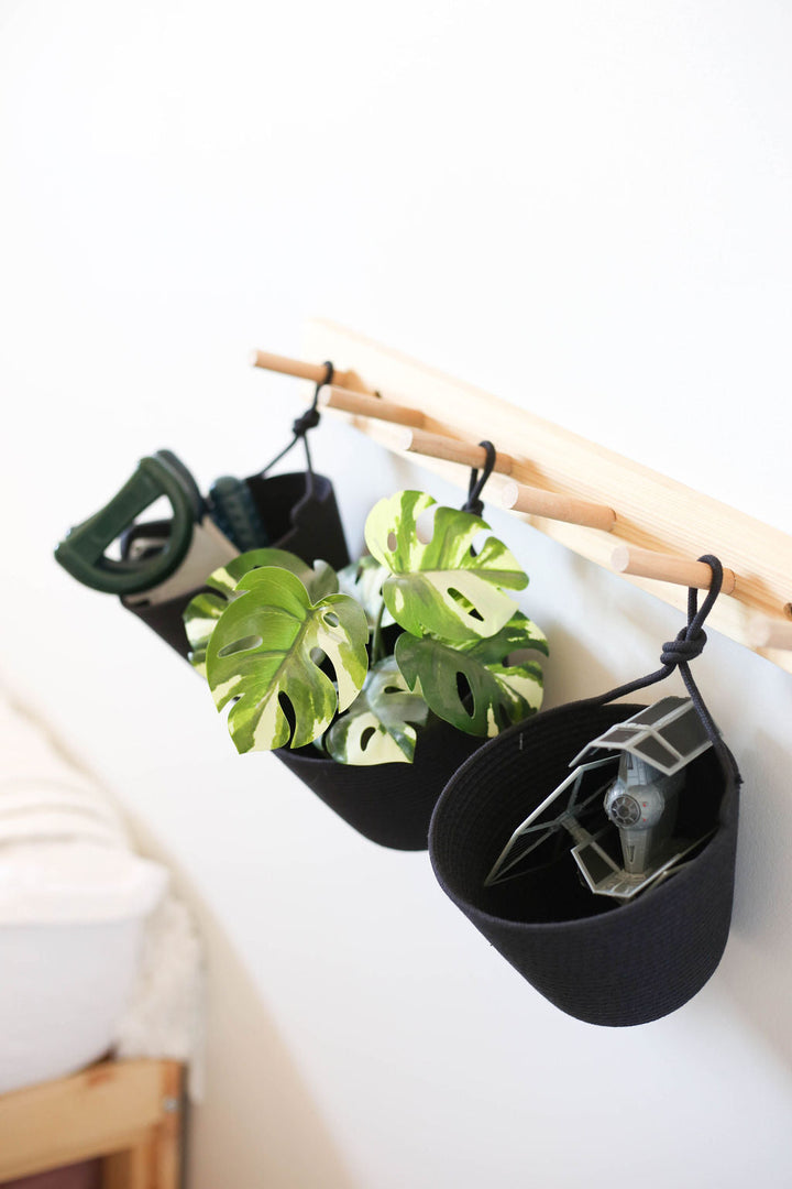 Wall Hanging Basket Black-0