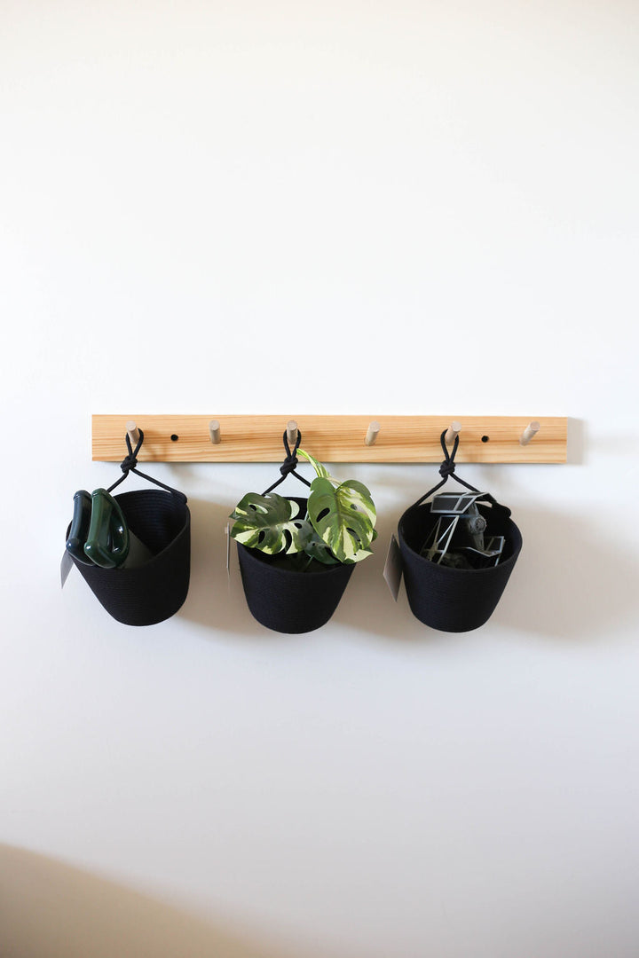 Wall Hanging Basket Black-2