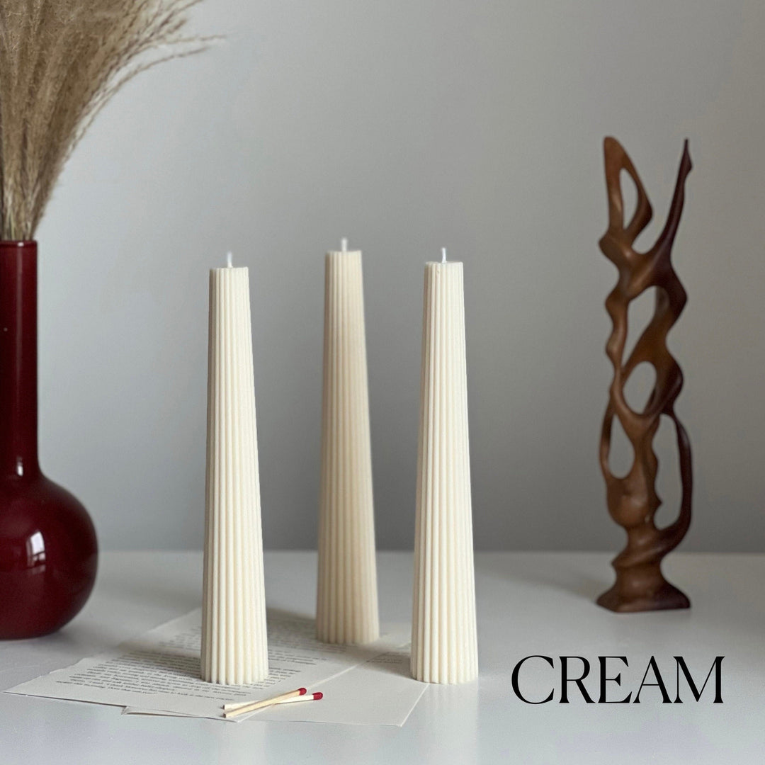 Greko Column Ribbed Candle-3