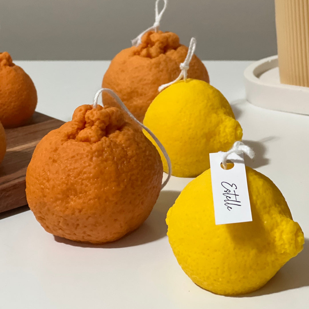 Orange Shaped Candle Set-3