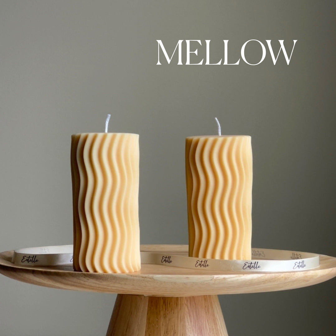 Ribbed Wave Pillar Candle-3