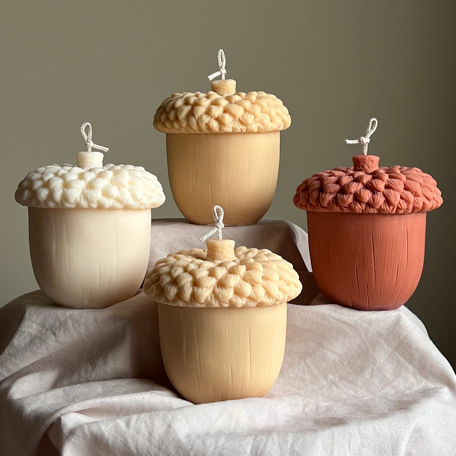 Large Autumn Acorn Candle-0